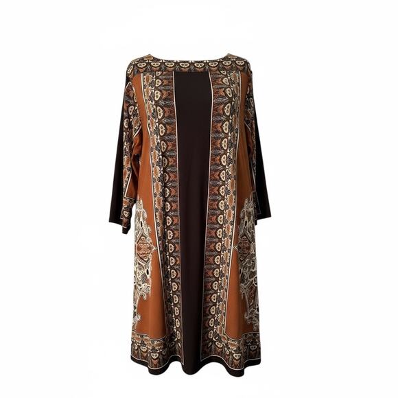Avenue Boho Border Print Jersey Sheath Dress – Plus Size 26/28 - Picture 1 of 6